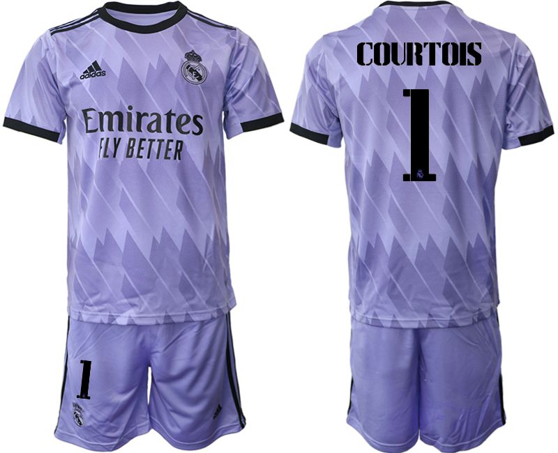 Men 2022-2023 Club Real Madrid away purple #1 Soccer Jersey1->real madrid jersey->Soccer Club Jersey